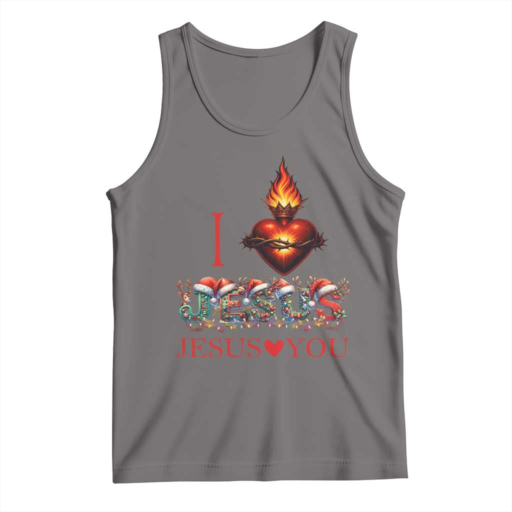 Jesus Christian Christmas Tank Top Cross Bible Verse Faith Love TS14 Deep Heather Print Your Wear