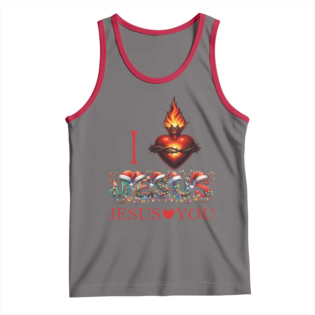 Jesus Christian Christmas Tank Top Cross Bible Verse Faith Love TS14 Deep Heather Red Print Your Wear