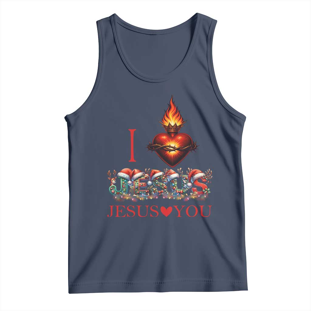 Jesus Christian Christmas Tank Top Cross Bible Verse Faith Love TS14 Navy Print Your Wear