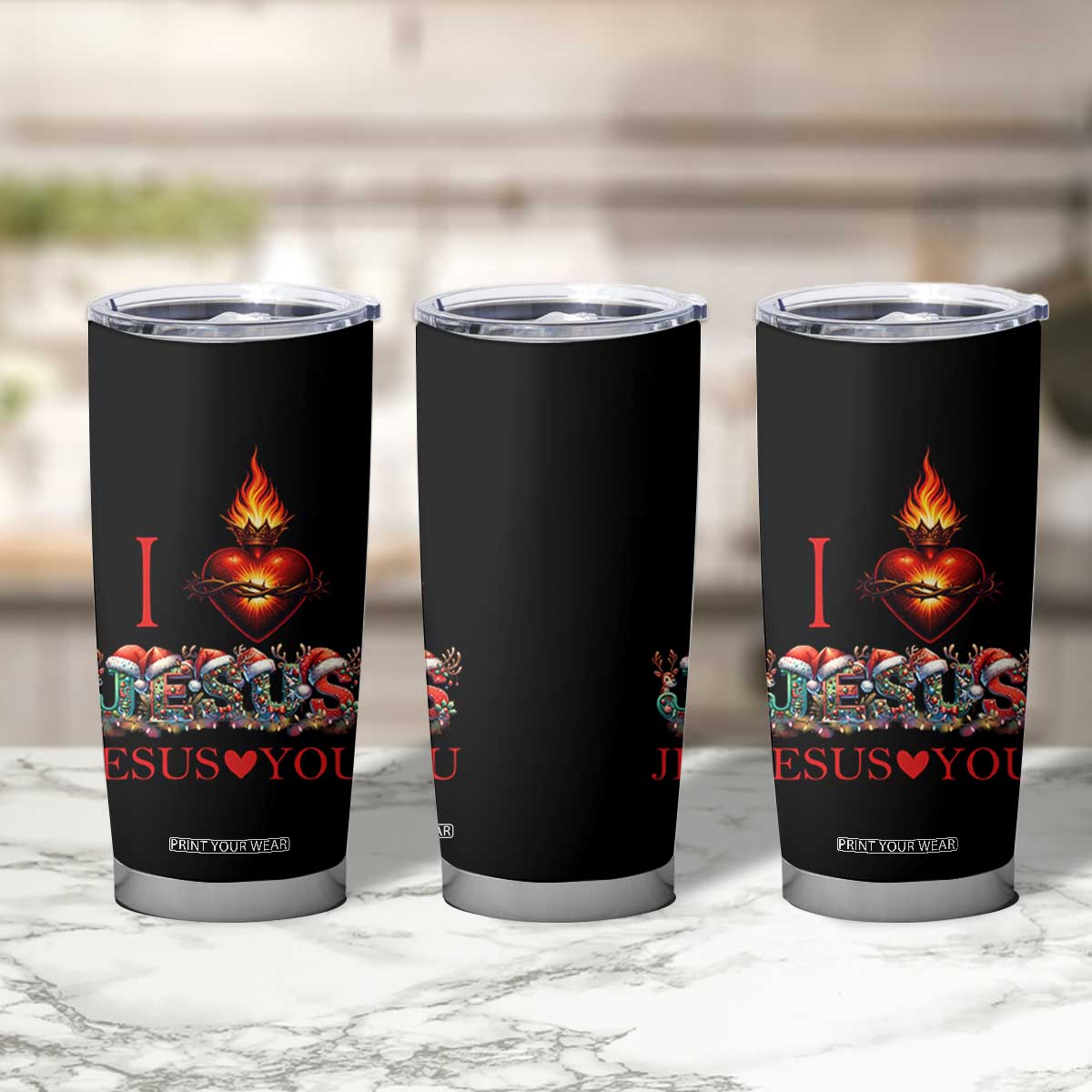 Jesus Christian Christmas Tumbler Cup Cross Bible Verse Faith Love TS14 Print Your Wear