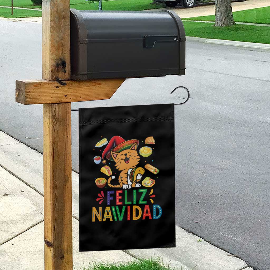 Funny Mexican Cat Christmas Garden Flag Feliz Navidad Sombrero Kitty Xmas TS14 Print Your Wear