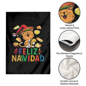 Funny Mexican Cat Christmas Garden Flag Feliz Navidad Sombrero Kitty Xmas TS14 Print Your Wear