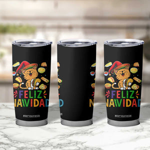 Funny Mexican Cat Christmas Tumbler Cup Feliz Navidad Sombrero Kitty Xmas TS14 Print Your Wear