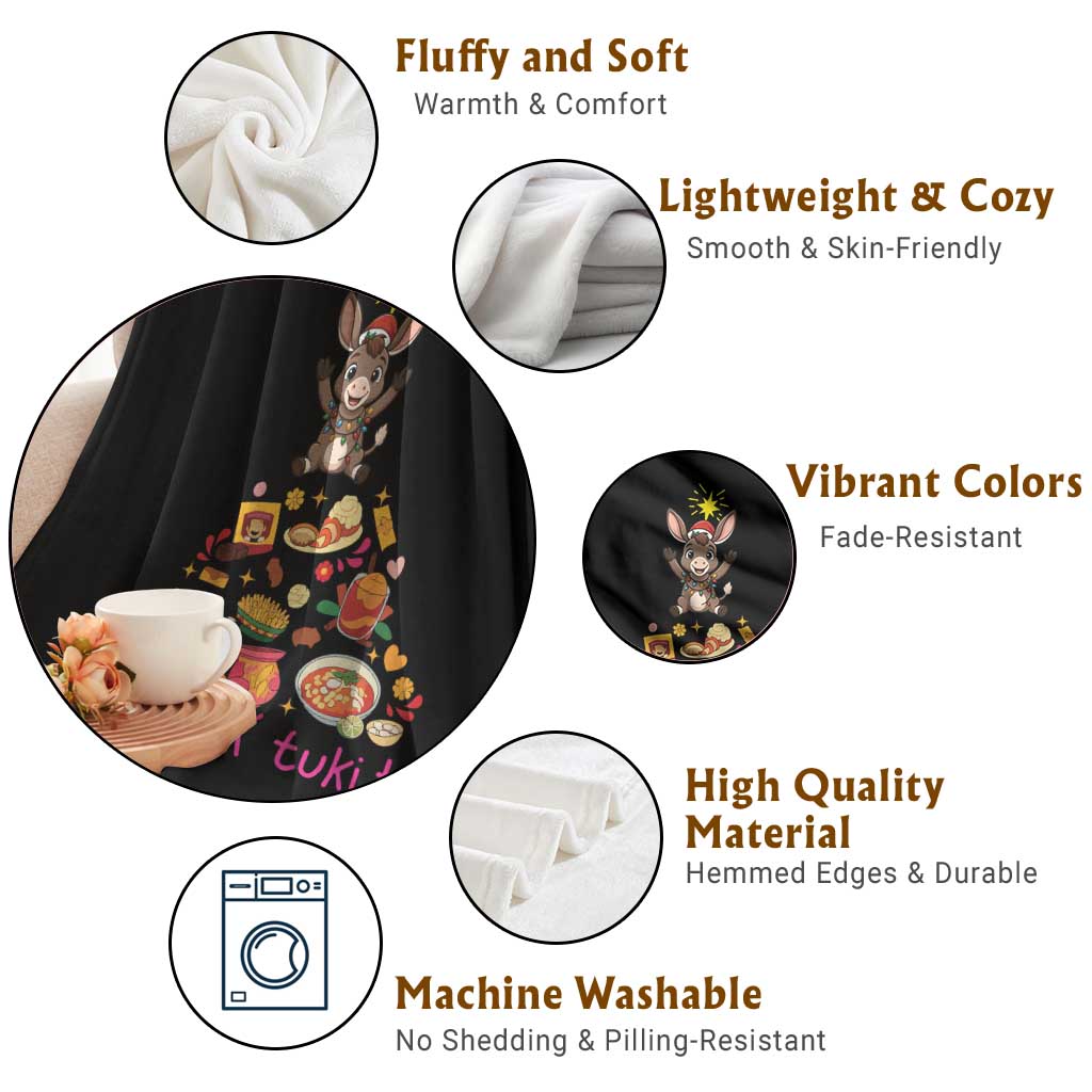 Mi Burrito Sabanero Throw Blanket Donkey Mexican Christmas TS14 Print Your Wear