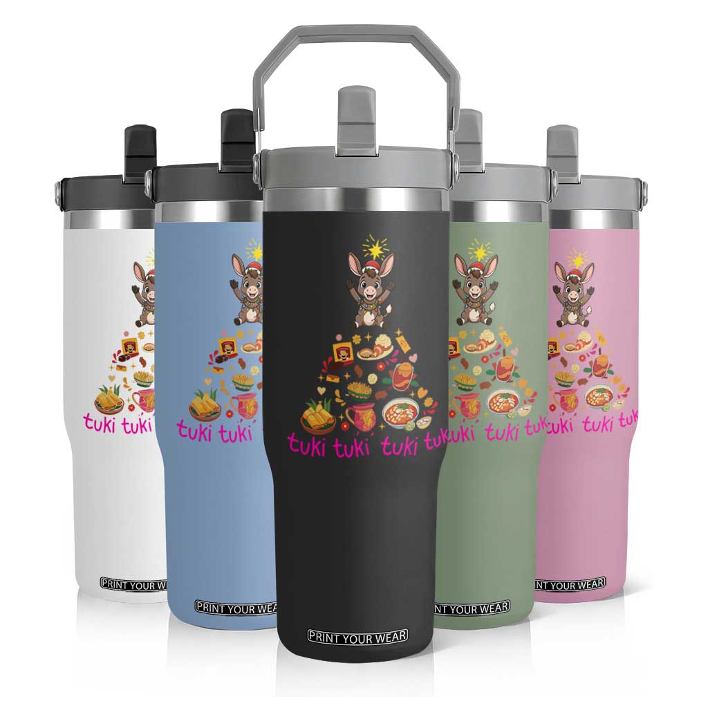Mi Burrito Sabanero Flip Straw Tumbler Donkey Mexican Christmas TS14 Print Your Wear