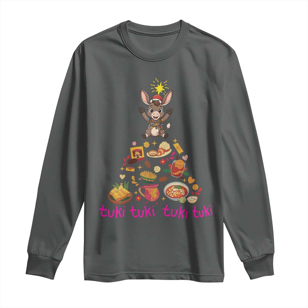 Mi Burrito Sabanero Long Sleeve Shirt Donkey Mexican Christmas TS14 Dark Heather Print Your Wear