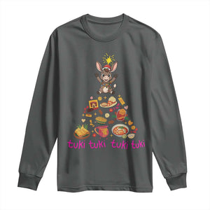 Mi Burrito Sabanero Long Sleeve Shirt Donkey Mexican Christmas TS14 Dark Heather Print Your Wear