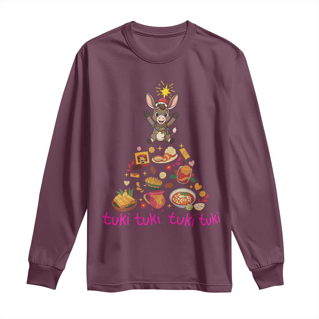 Mi Burrito Sabanero Long Sleeve Shirt Donkey Mexican Christmas TS14 Maroon Print Your Wear