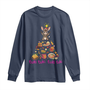 Mi Burrito Sabanero Long Sleeve Shirt Donkey Mexican Christmas TS14 Navy Print Your Wear