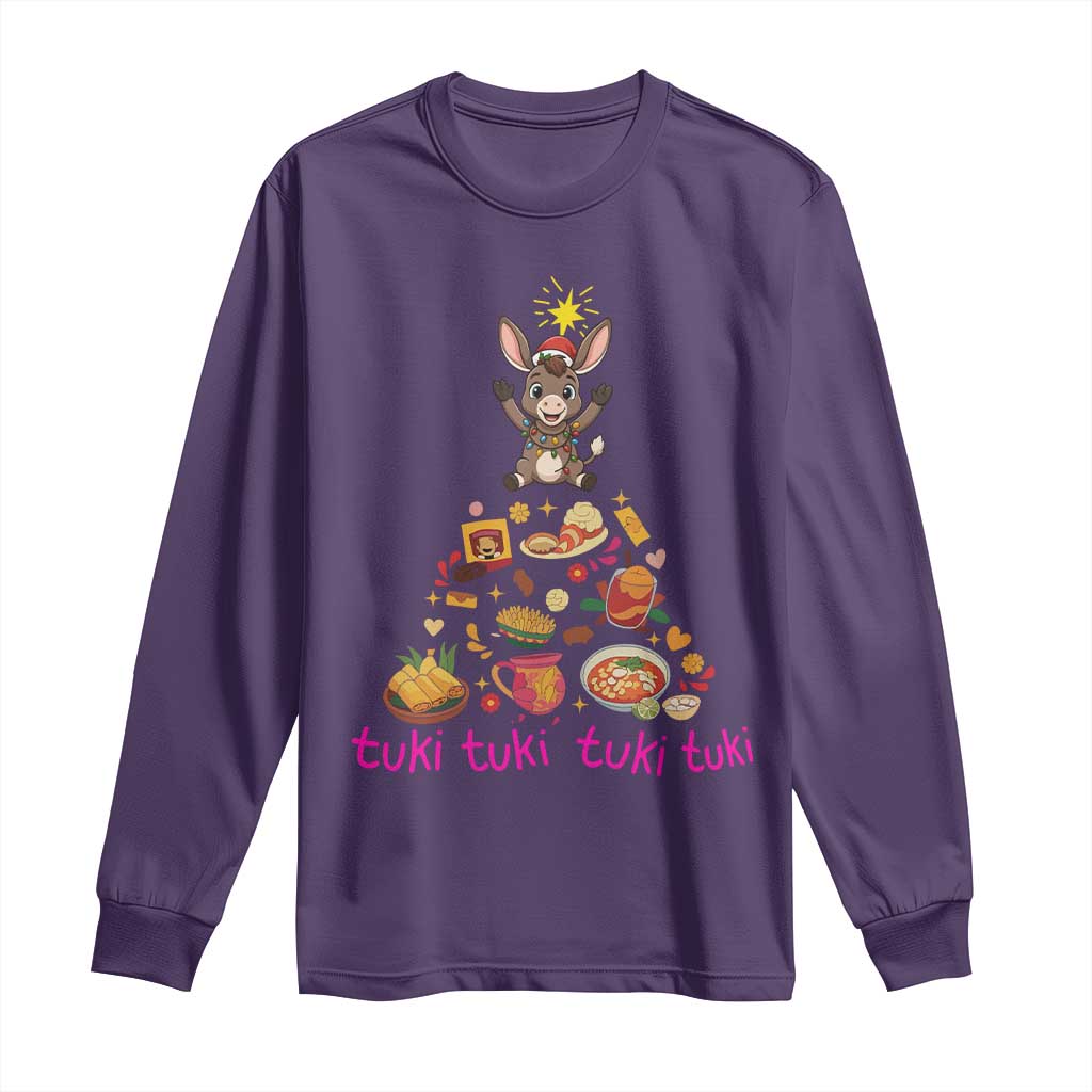 Mi Burrito Sabanero Long Sleeve Shirt Donkey Mexican Christmas TS14 Purple Print Your Wear