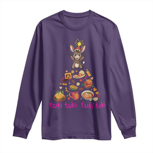 Mi Burrito Sabanero Long Sleeve Shirt Donkey Mexican Christmas TS14 Purple Print Your Wear