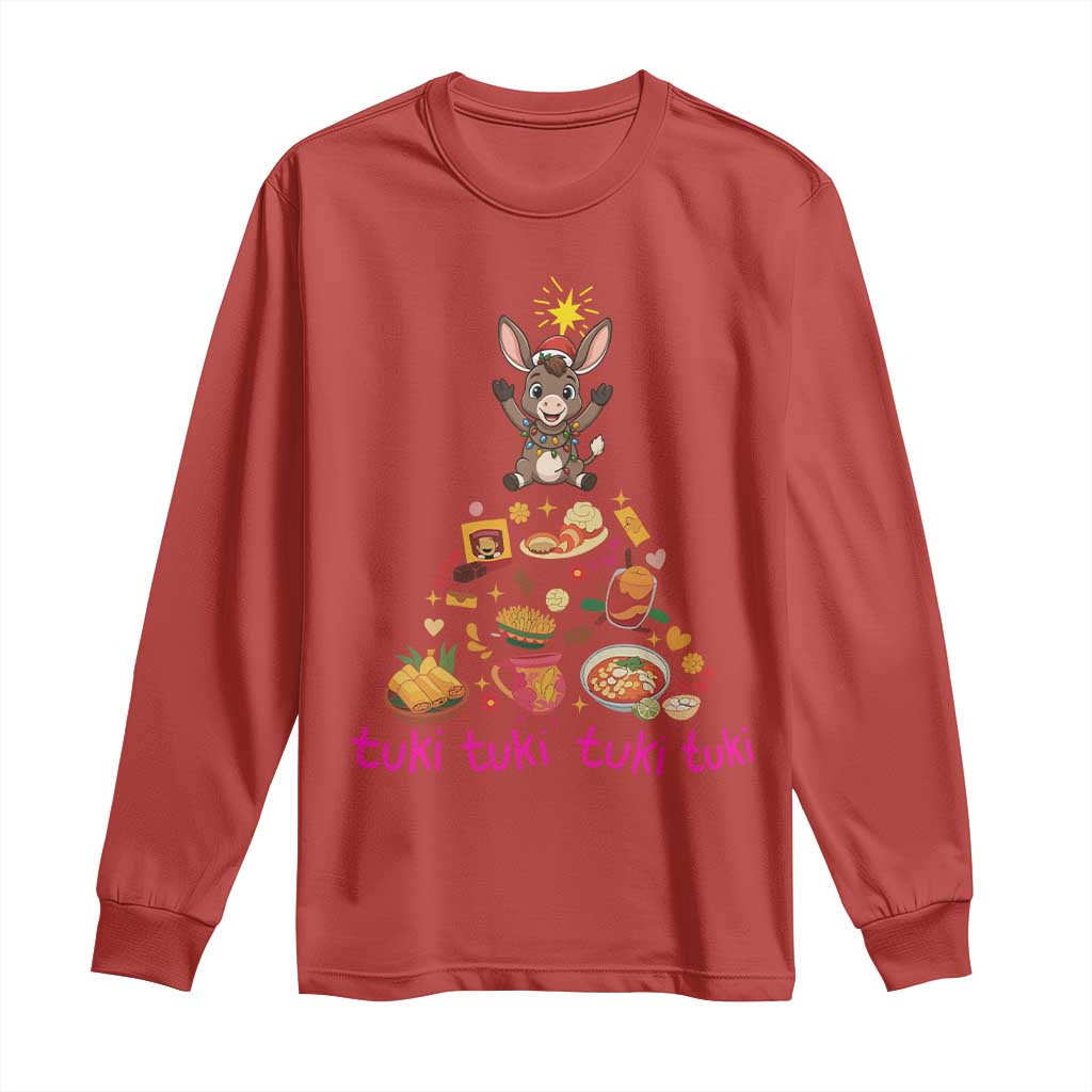 Mi Burrito Sabanero Long Sleeve Shirt Donkey Mexican Christmas TS14 Red Print Your Wear