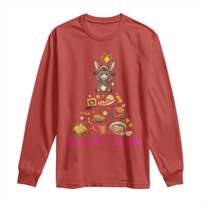 Mi Burrito Sabanero Long Sleeve Shirt Donkey Mexican Christmas TS14 Red Print Your Wear