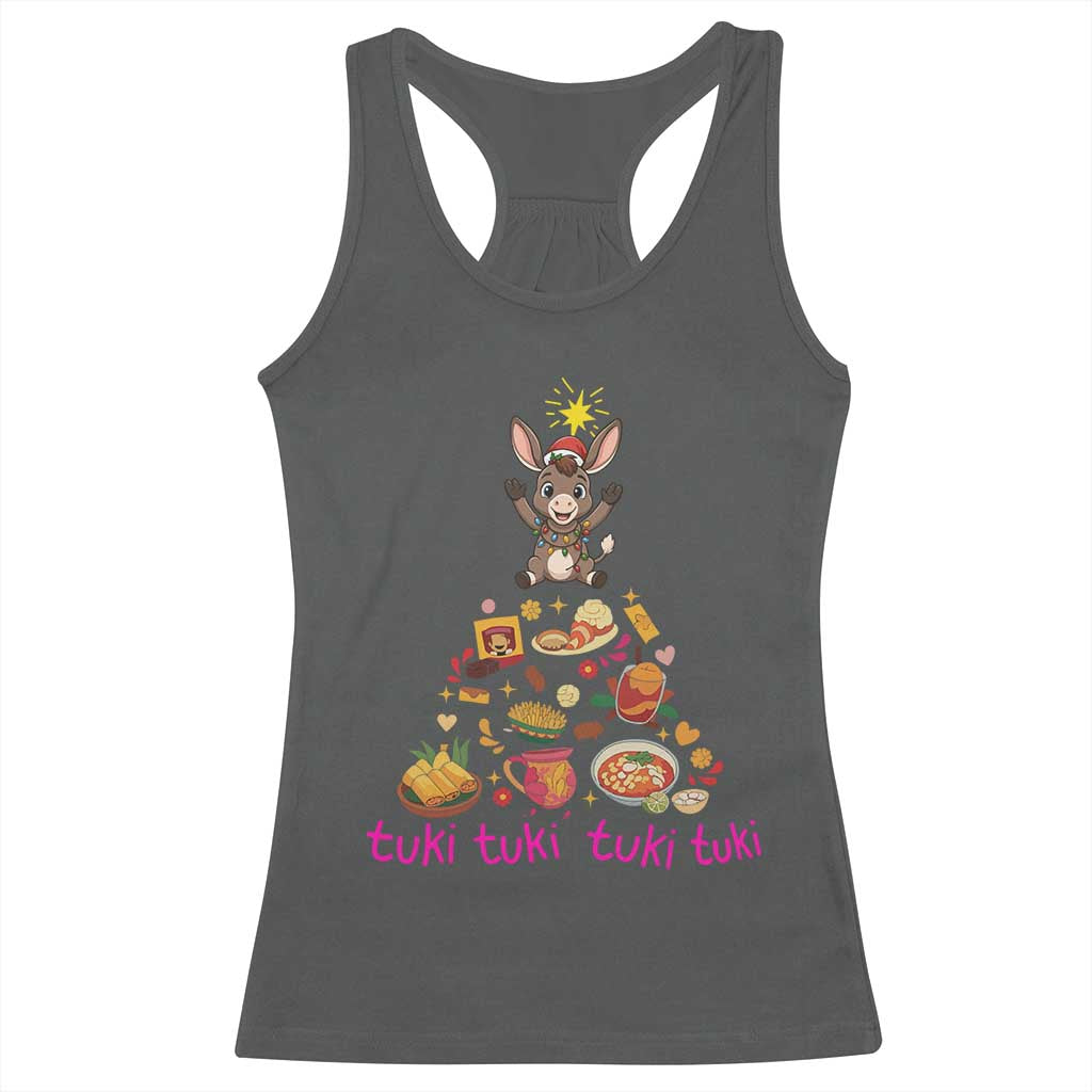 Mi Burrito Sabanero Racerback Tank Top Donkey Mexican Christmas TS14 Dark Heather Print Your Wear