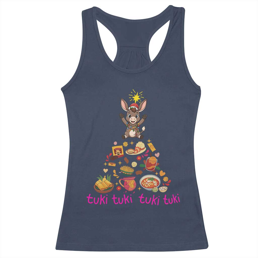 Mi Burrito Sabanero Racerback Tank Top Donkey Mexican Christmas TS14 Navy Print Your Wear