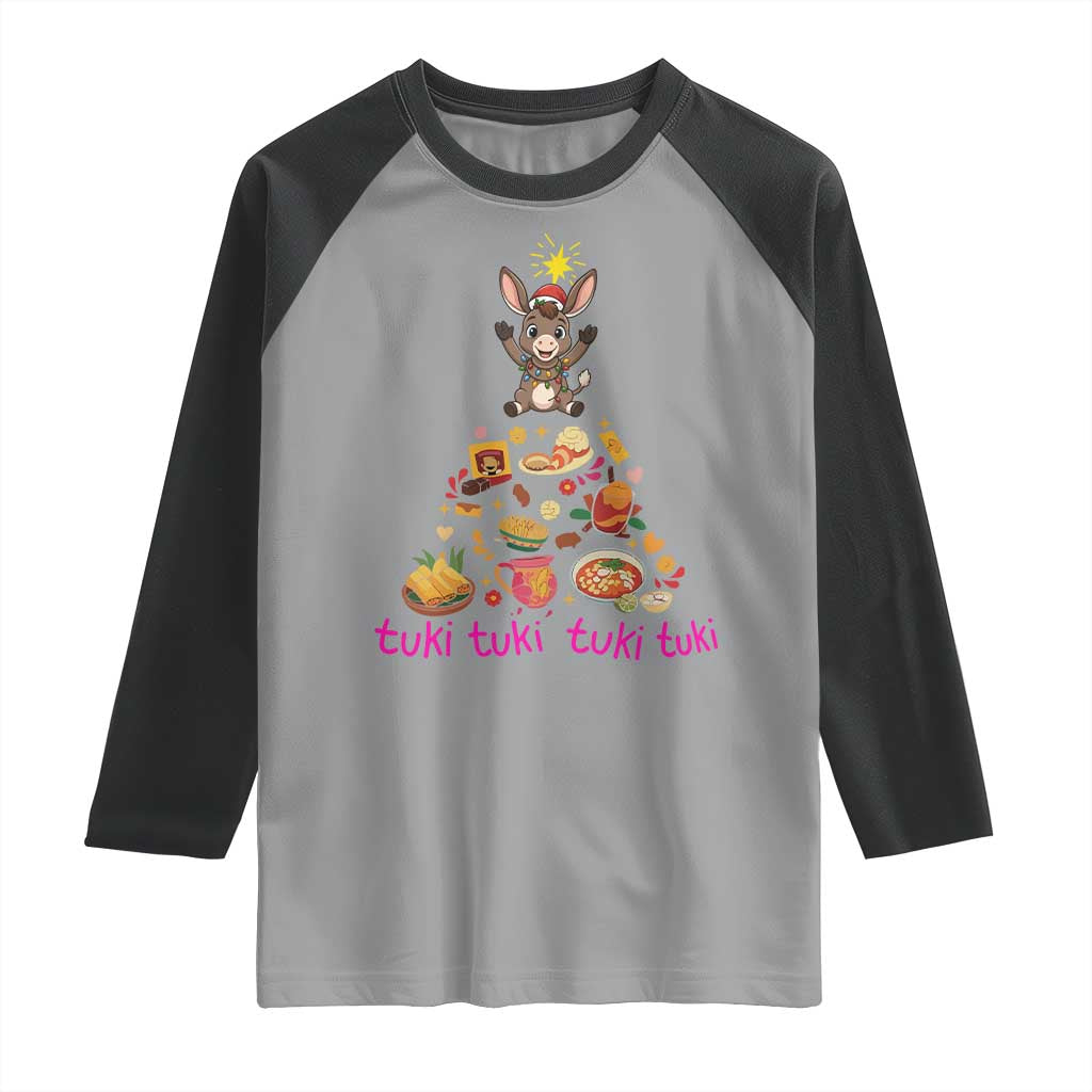 Mi Burrito Sabanero Raglan Shirt Donkey Mexican Christmas TS14 Sport Gray Black Print Your Wear