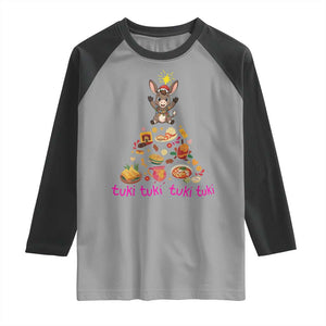 Mi Burrito Sabanero Raglan Shirt Donkey Mexican Christmas TS14 Sport Gray Black Print Your Wear
