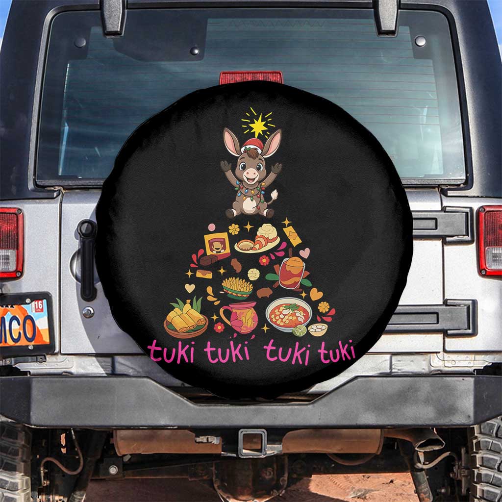 Mi Burrito Sabanero Spare Tire Cover Donkey Mexican Christmas TS14 No hole Black Print Your Wear
