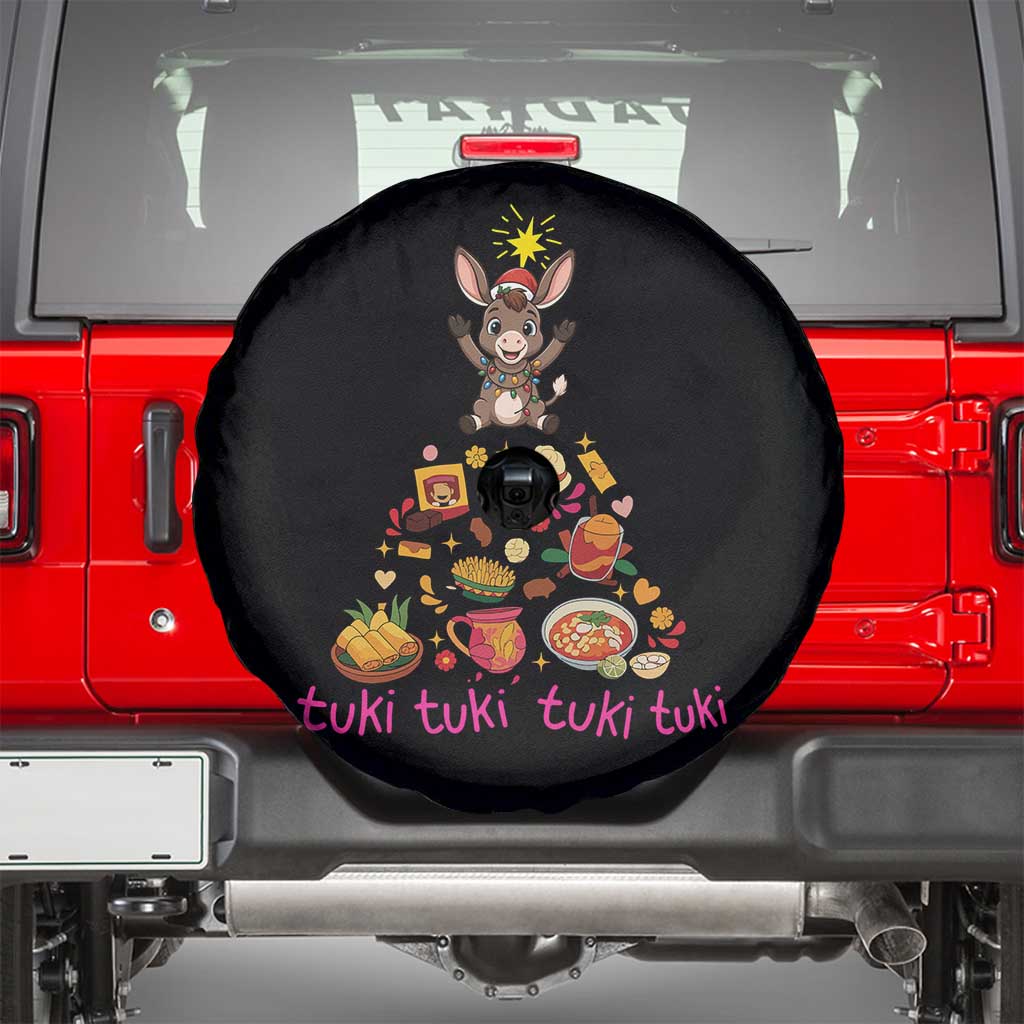 Mi Burrito Sabanero Spare Tire Cover Donkey Mexican Christmas TS14 Black Print Your Wear