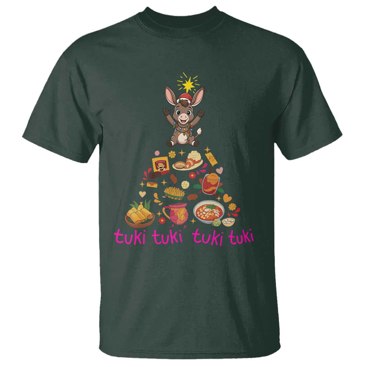 Mi Burrito Sabanero T Shirt Donkey Mexican Christmas TS14 Dark Forest Green Print Your Wear