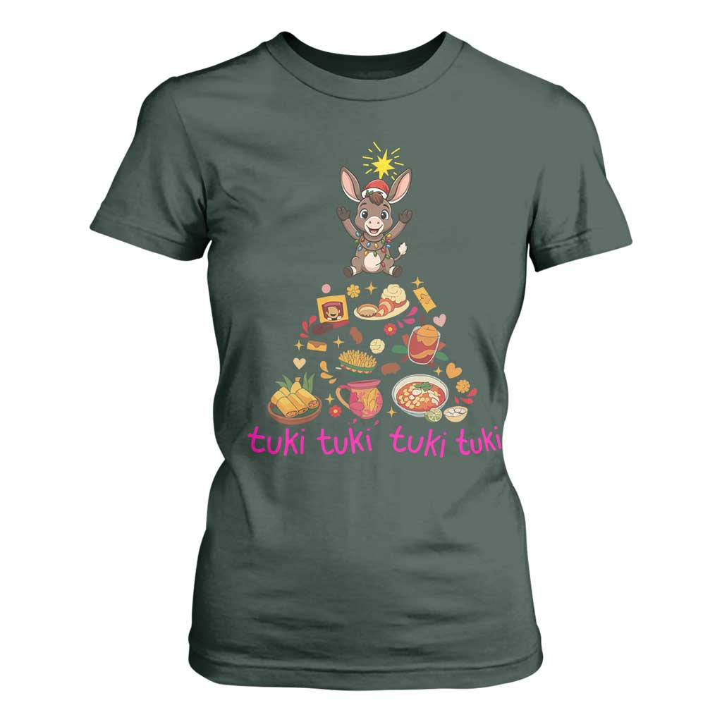 Mi Burrito Sabanero T Shirt For Women Donkey Mexican Christmas TS14 Dark Forest Green Print Your Wear