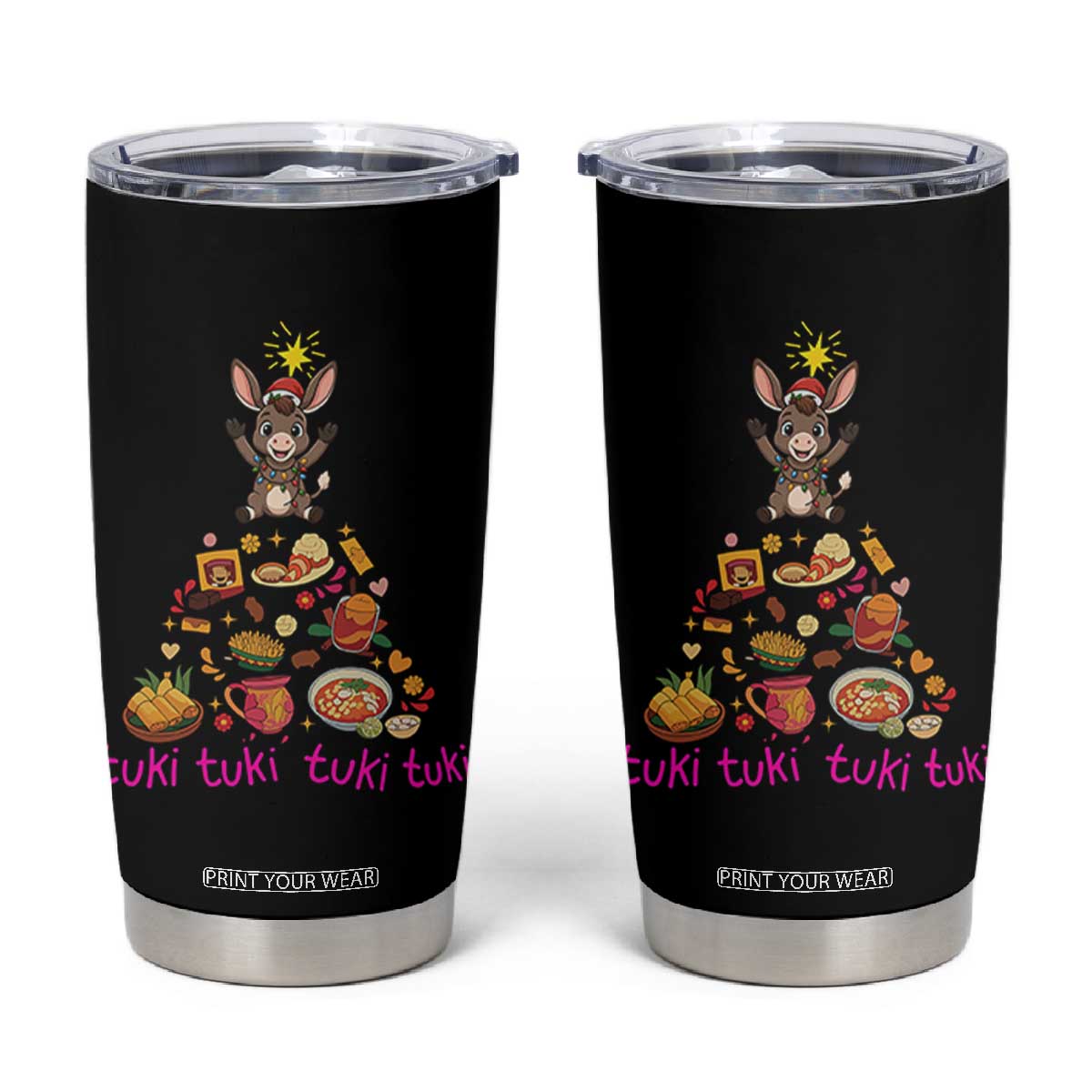 Mi Burrito Sabanero Tumbler Cup Donkey Mexican Christmas TS14 Black Print Your Wear