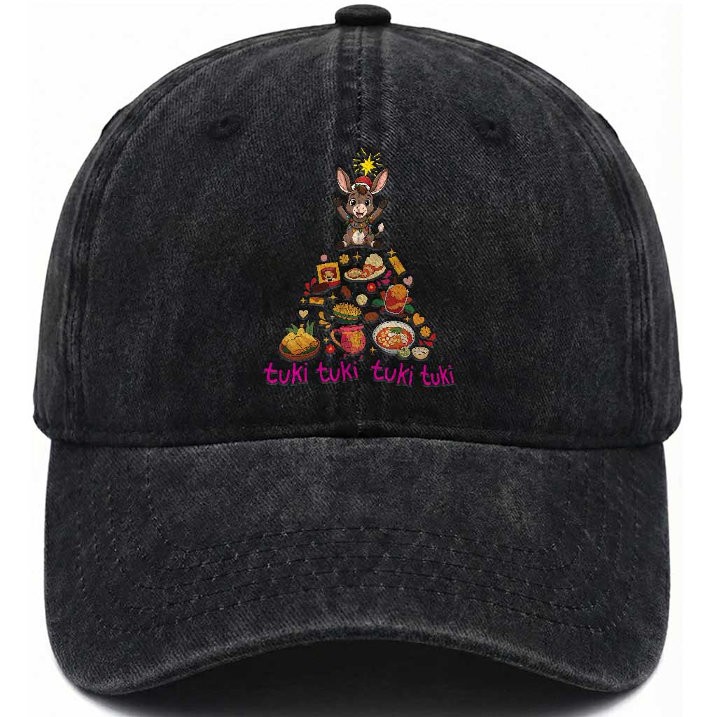 Mi Burrito Sabanero Washed Cotton Baseball Cap Donkey Mexican Christmas TS14 Washed Cap Universal Fit Black Print Your Wear