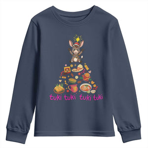 Mi Burrito Sabanero Youth Sweatshirt Donkey Mexican Christmas TS14 Navy Print Your Wear