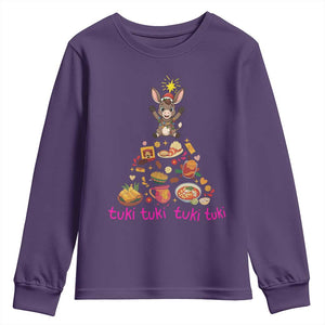 Mi Burrito Sabanero Youth Sweatshirt Donkey Mexican Christmas TS14 Purple Print Your Wear
