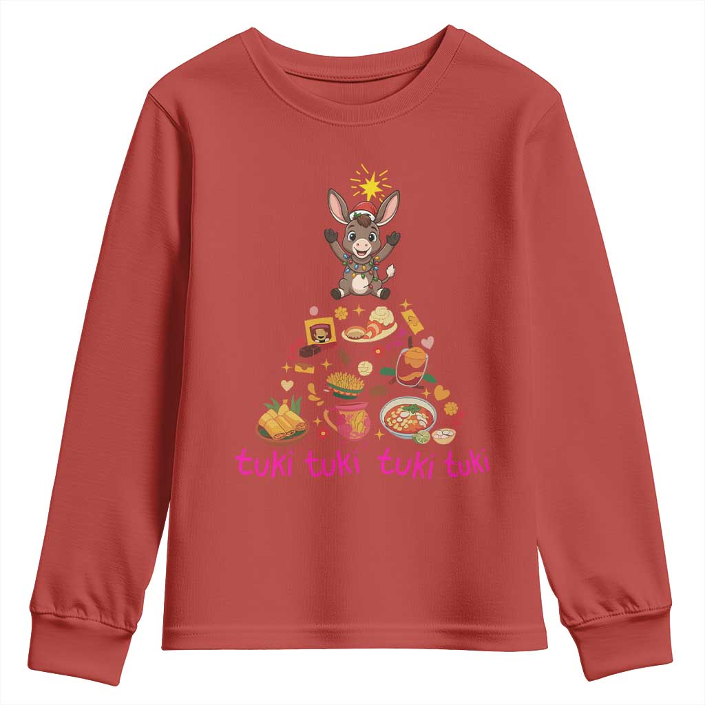 Mi Burrito Sabanero Youth Sweatshirt Donkey Mexican Christmas TS14 Red Print Your Wear