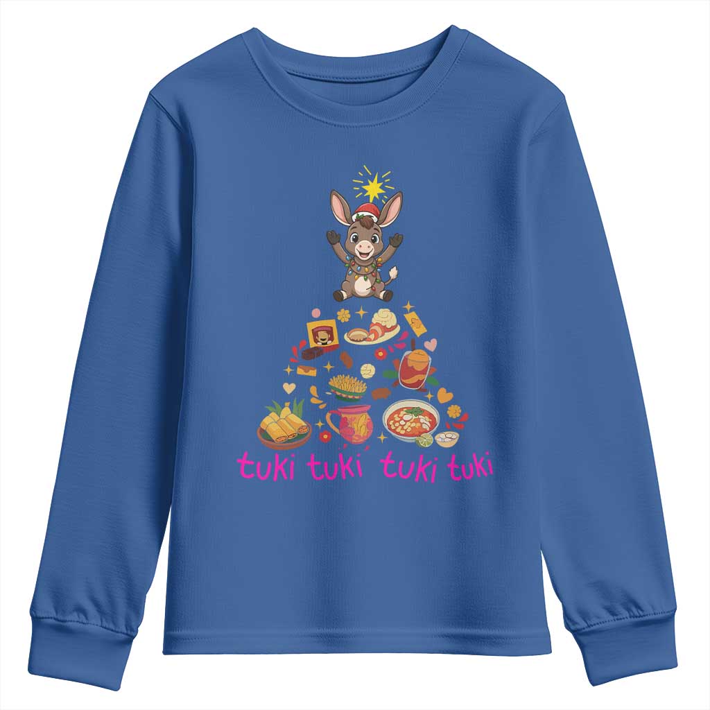 Mi Burrito Sabanero Youth Sweatshirt Donkey Mexican Christmas TS14 Royal Blue Print Your Wear