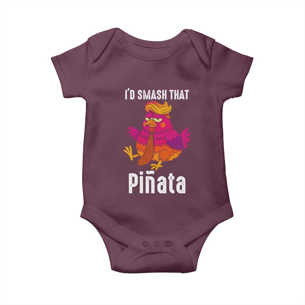 Funny Pinata Mexican Baby Onesie Trump Always Chicken TS14 Maroon Print Your Wear