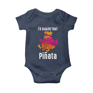 Funny Pinata Mexican Baby Onesie Trump Always Chicken TS14 Navy Print Your Wear