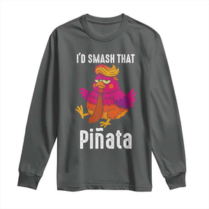 Funny Pinata Mexican Long Sleeve Shirt Trump Always Chicken TS14 Dark Heather Print Your Wear