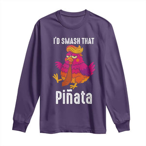 Funny Pinata Mexican Long Sleeve Shirt Trump Always Chicken - Print Your Wear