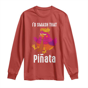 Funny Pinata Mexican Long Sleeve Shirt Trump Always Chicken - Print Your Wear