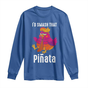 Funny Pinata Mexican Long Sleeve Shirt Trump Always Chicken - Print Your Wear