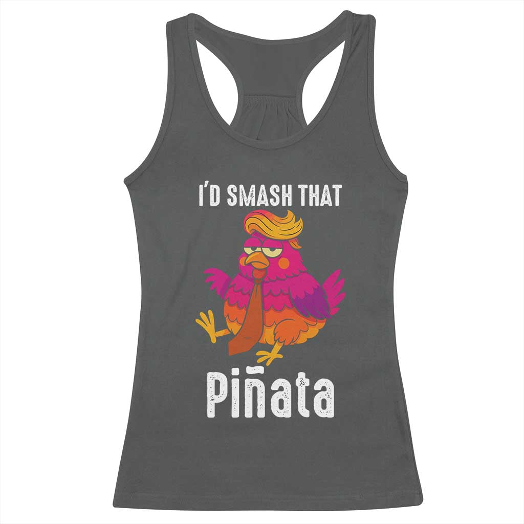 Funny Pinata Mexican Racerback Tank Top Trump Always Chicken TS14 Dark Heather Print Your Wear
