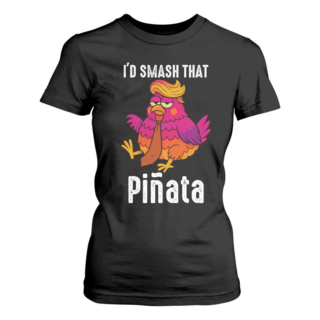 Funny Pinata Mexican T Shirt For Women Trump Always Chicken TS14 Black Print Your Wear