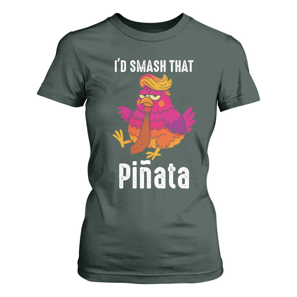 Funny Pinata Mexican T Shirt For Women Trump Always Chicken TS14 Dark Forest Green Print Your Wear