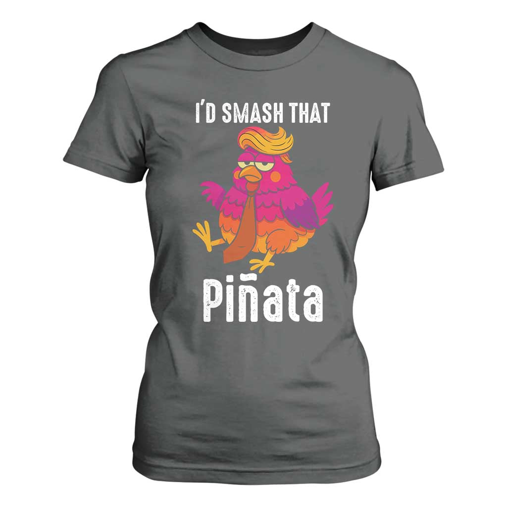 Funny Pinata Mexican T Shirt For Women Trump Always Chicken TS14 Dark Heather Print Your Wear