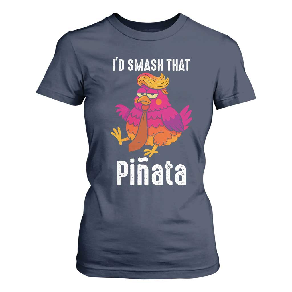 Funny Pinata Mexican T Shirt For Women Trump Always Chicken TS14 Navy Print Your Wear
