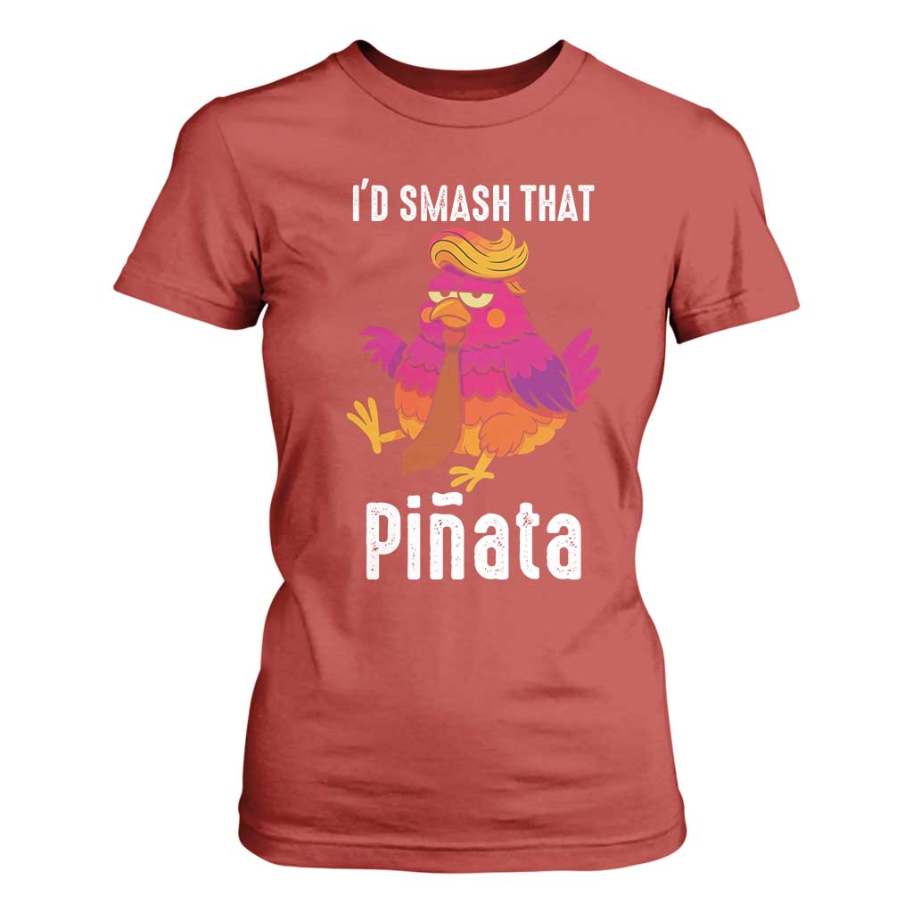Funny Pinata Mexican T Shirt For Women Trump Always Chicken TS14 Red Print Your Wear