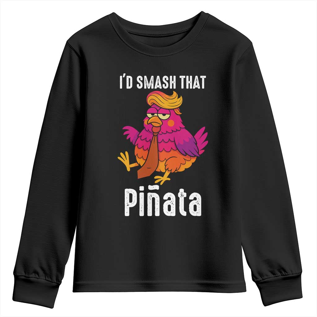 Funny Pinata Mexican Youth Sweatshirt Trump Always Chicken - Print Your Wear