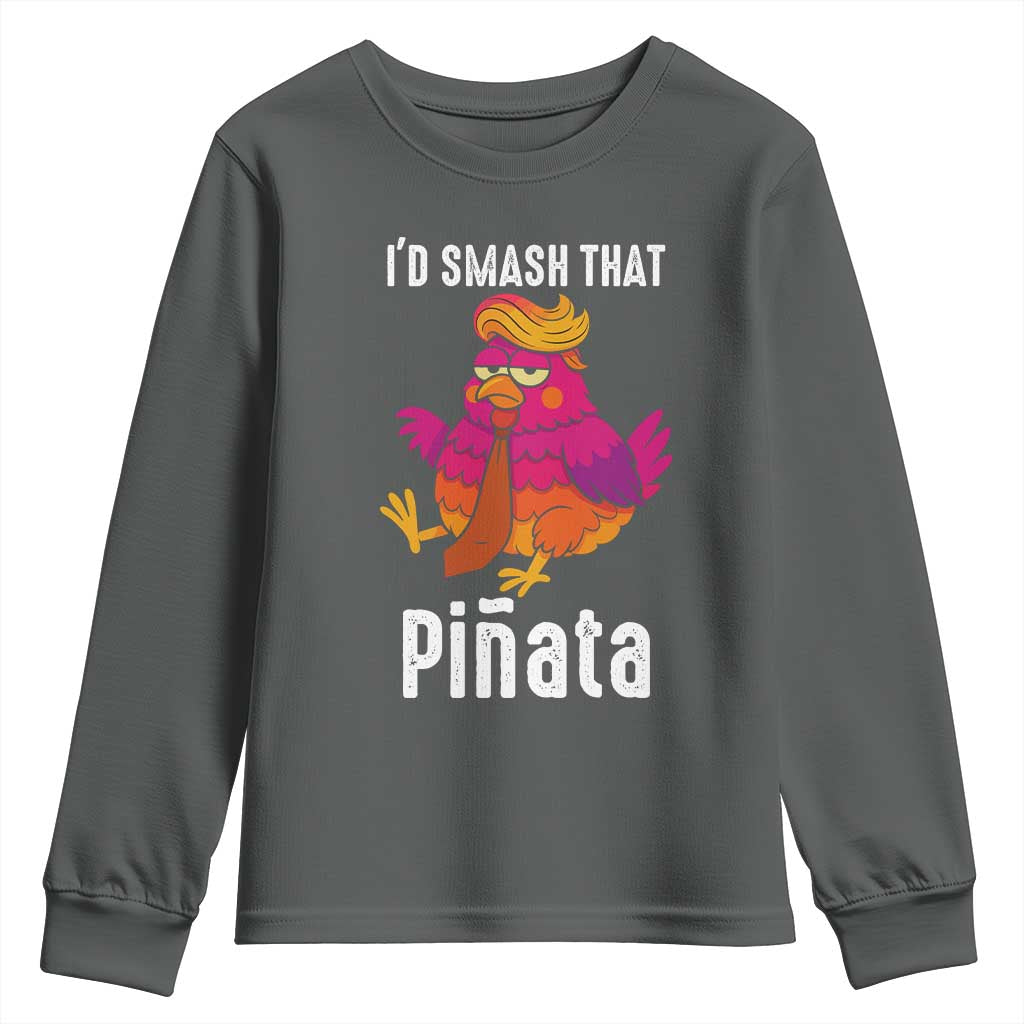 Funny Pinata Mexican Youth Sweatshirt Trump Always Chicken TS14 Dark Heather Print Your Wear