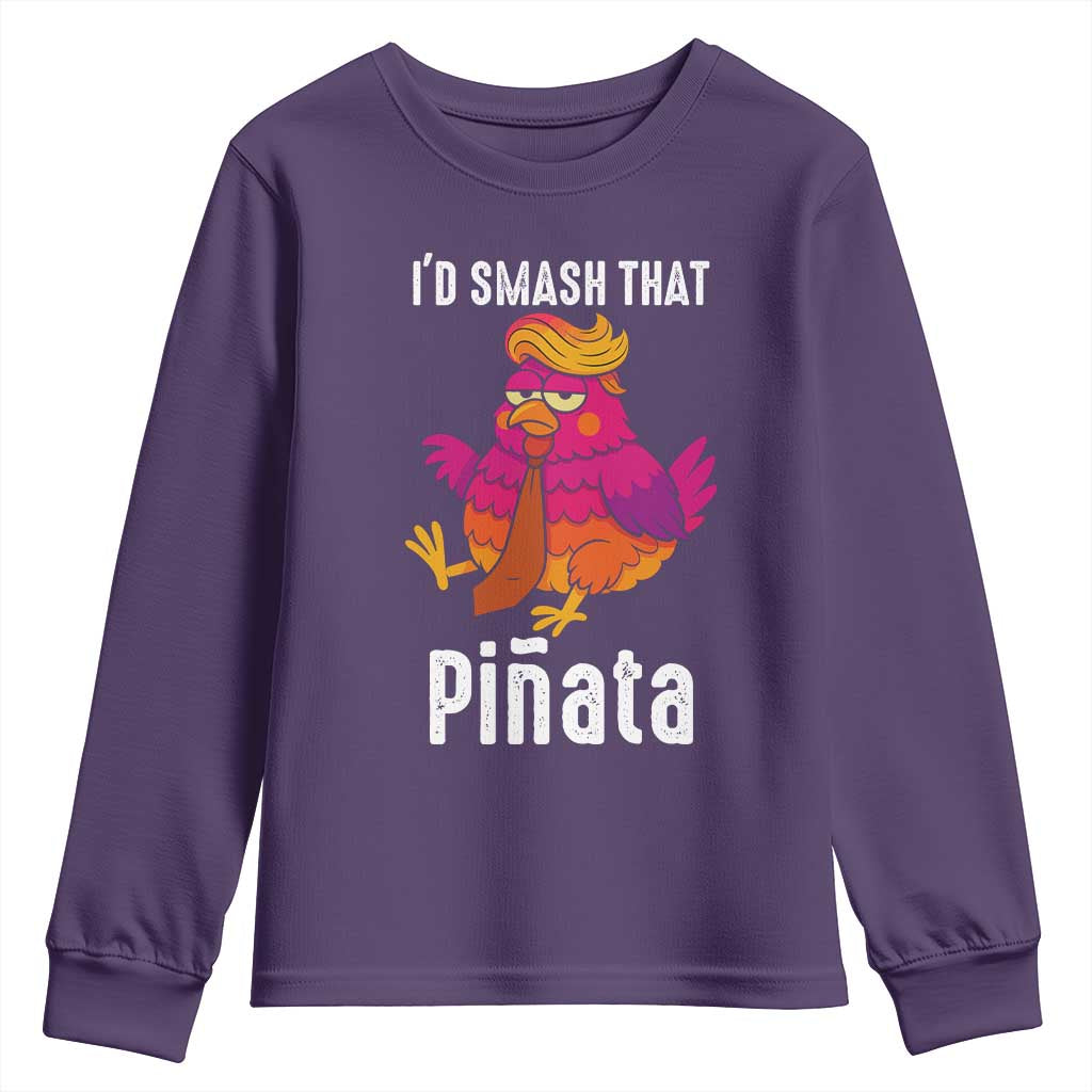 Funny Pinata Mexican Youth Sweatshirt Trump Always Chicken TS14 Purple Print Your Wear