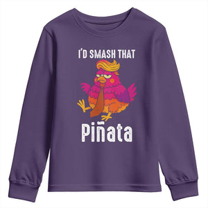Funny Pinata Mexican Youth Sweatshirt Trump Always Chicken - Print Your Wear