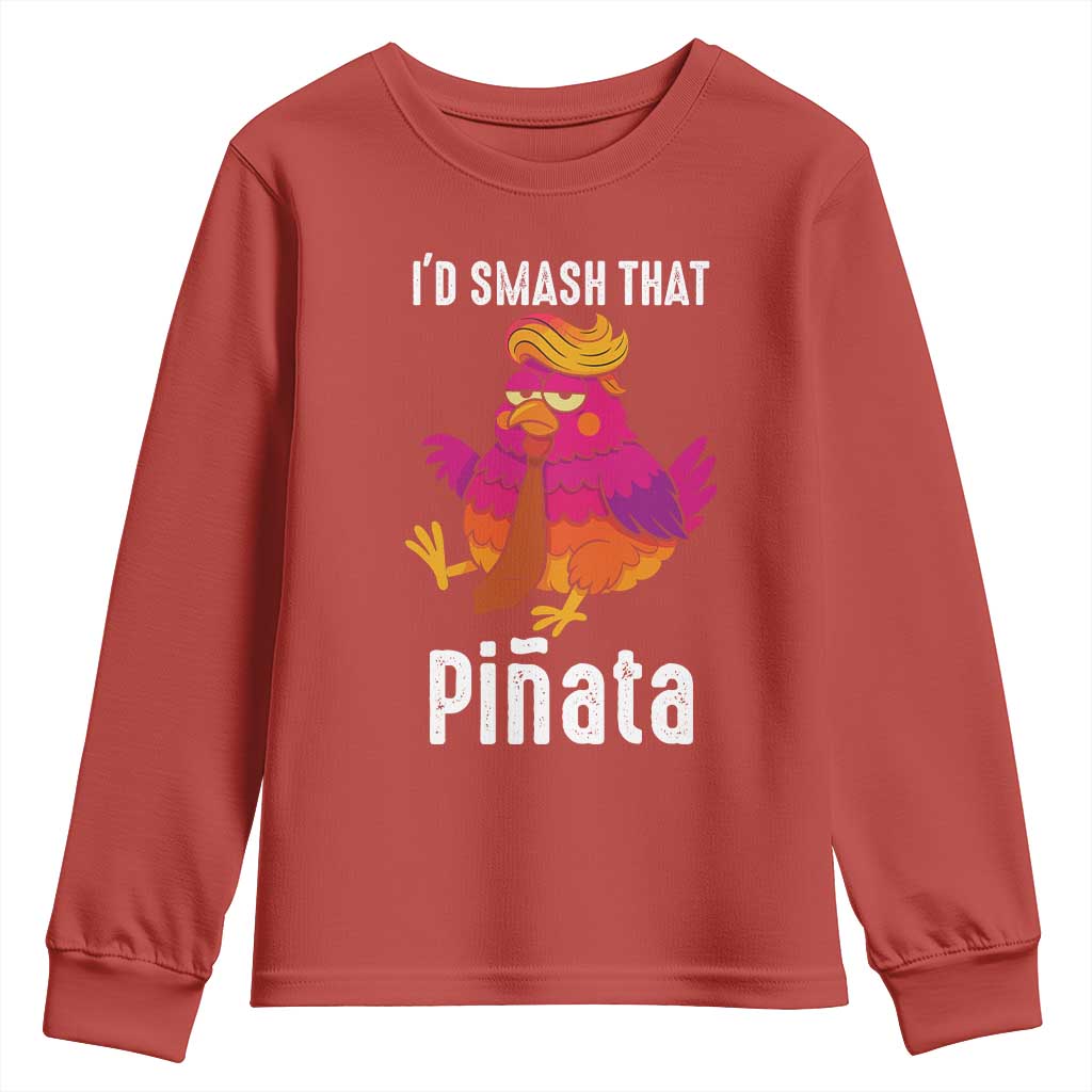 Funny Pinata Mexican Youth Sweatshirt Trump Always Chicken TS14 Red Print Your Wear