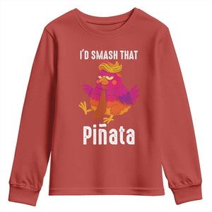 Funny Pinata Mexican Youth Sweatshirt Trump Always Chicken - Print Your Wear