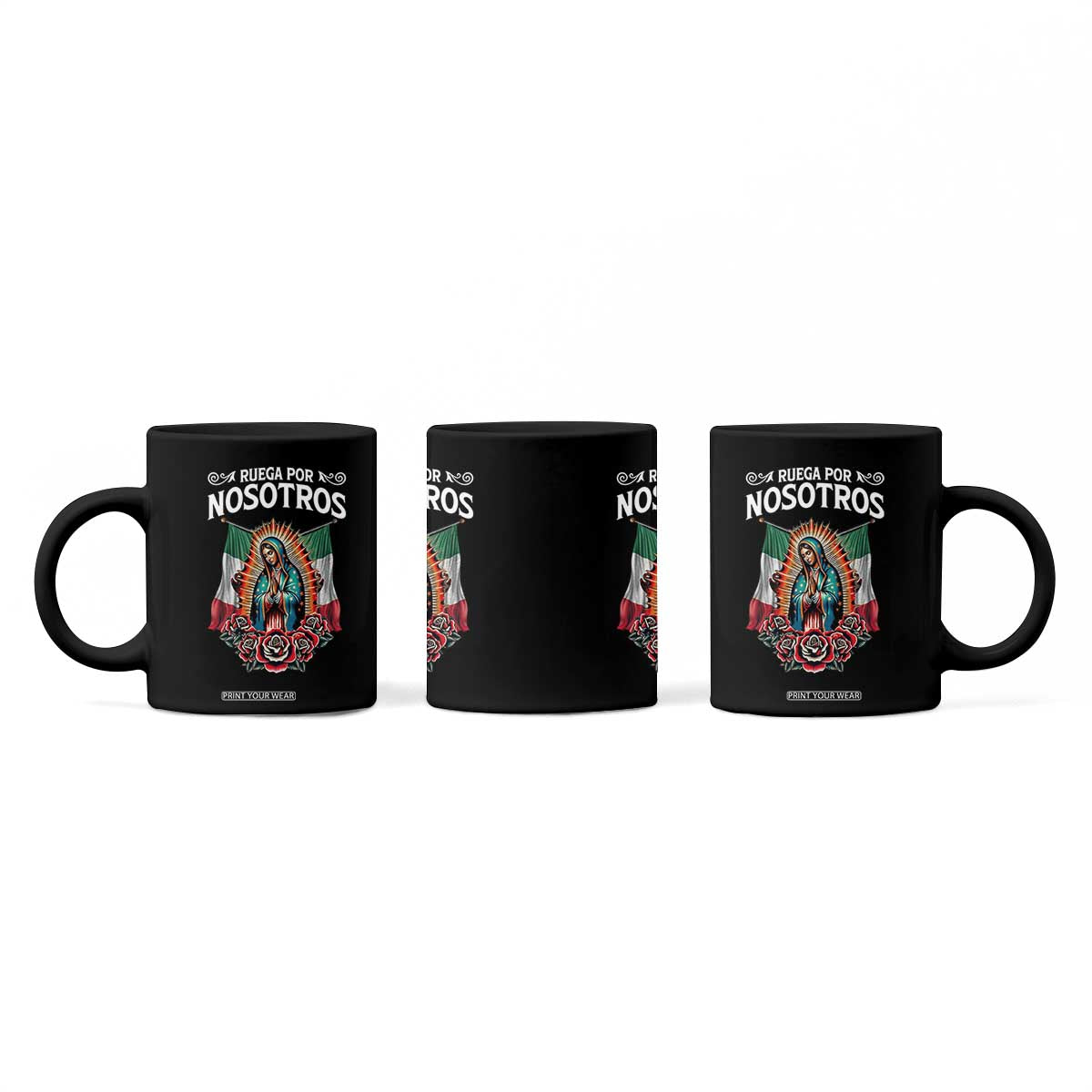 Our Lady of Guadalupe Coffee Mug Virgin Mary Mexican Flag TS14 Print Your Wear